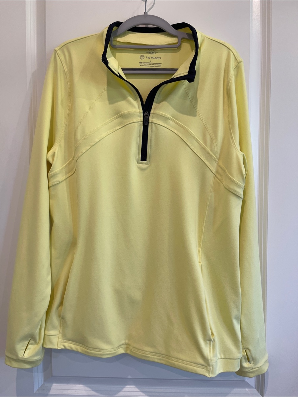Talbots Yellow Quarter-Zip Athletic Pullover with Black Trim